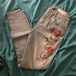 WishList grey embroidered jeans
